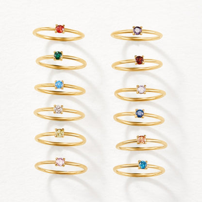 October Birthstone 18K Gold Ring