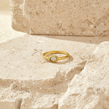 Selene Gold Moonstone Ring