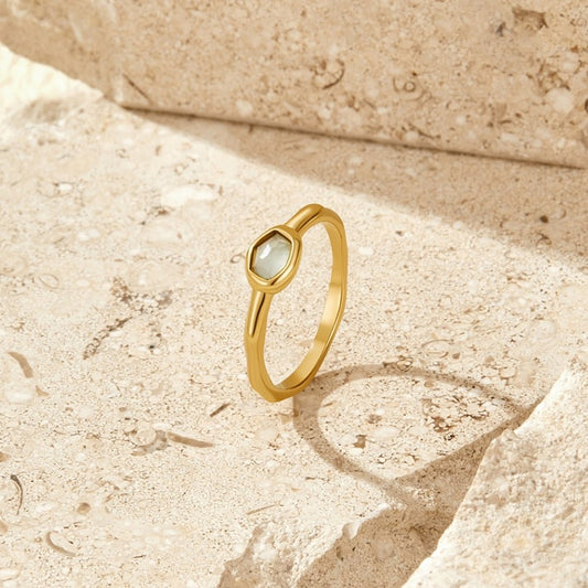 Selene Gold Moonstone Ring