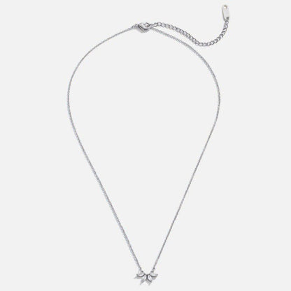 Silver Tiffany Crystal Leaf Pendant Necklace