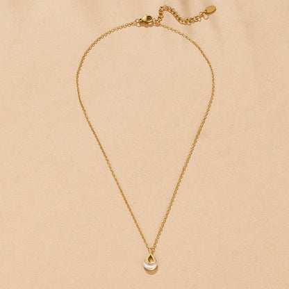 Tiffany White Stone Pendant Necklace