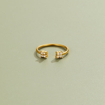 Twin Petal Gold Ring