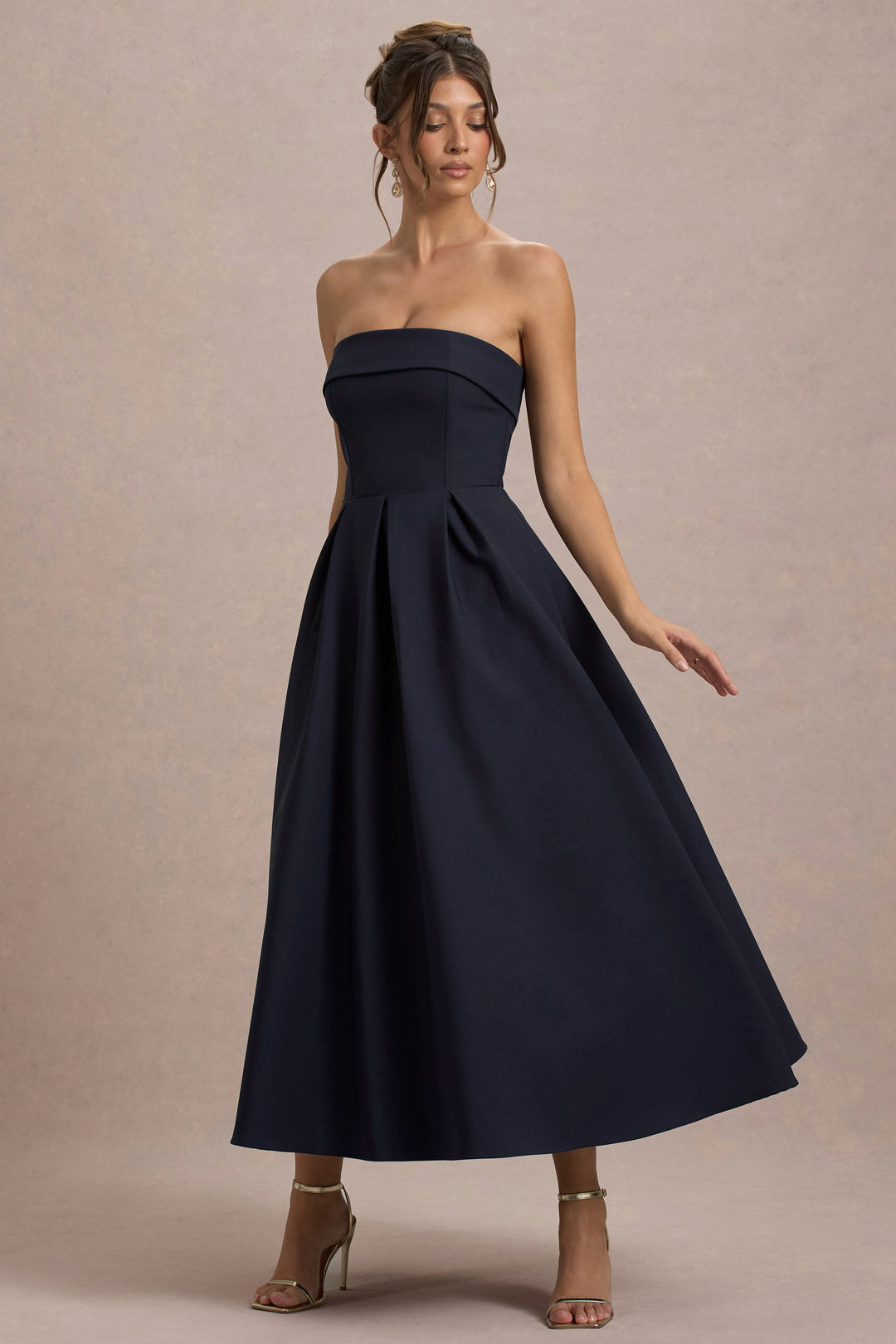 ANNE | Elegantní midi šaty s odhalenými rameny