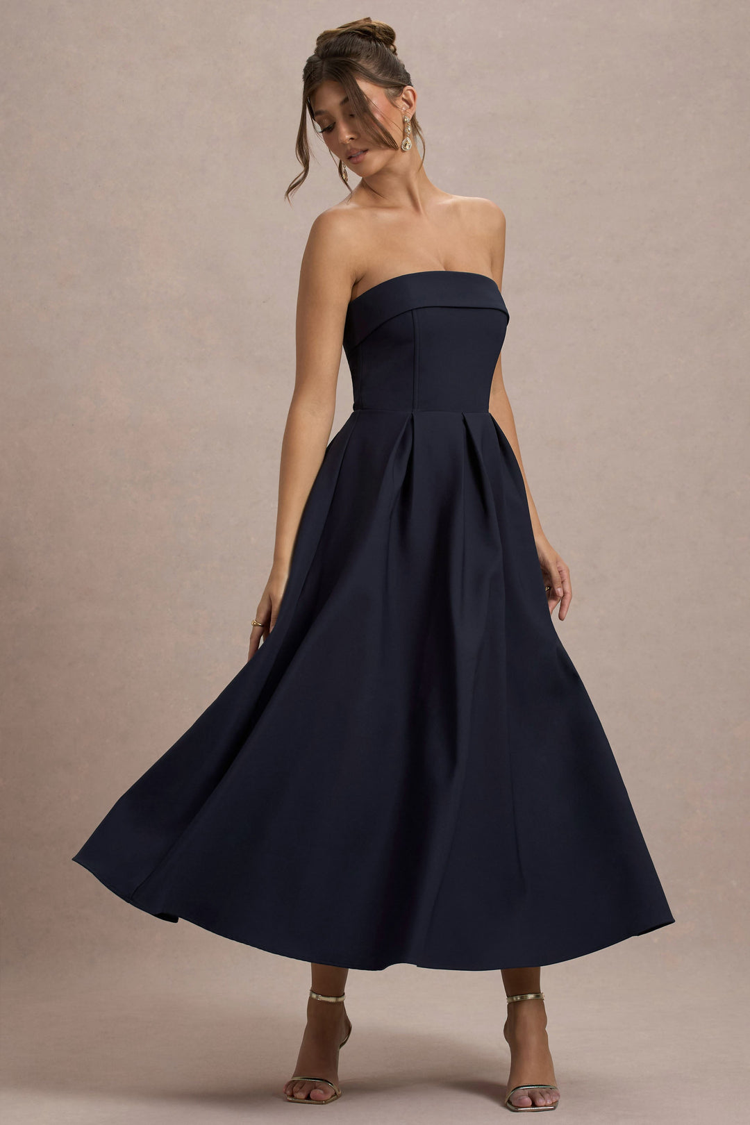 ANNE | Elegantní midi šaty s odhalenými rameny