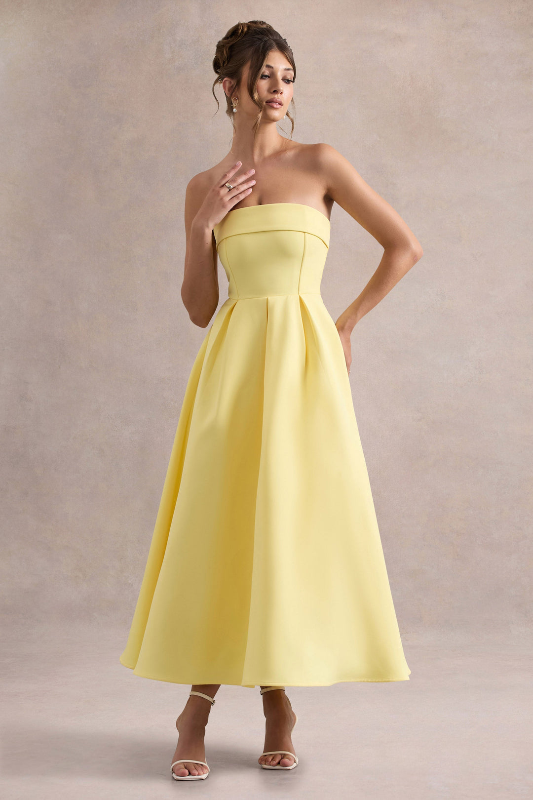 ANNE | Elegantní midi šaty s odhalenými rameny