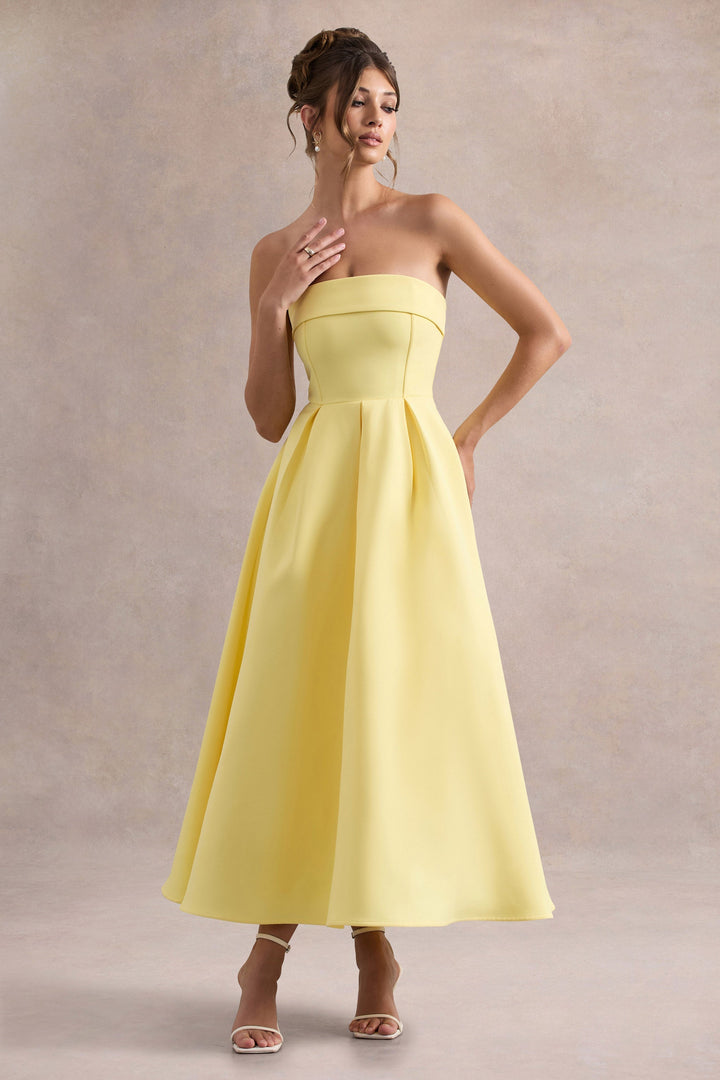 ANNE | Elegantní midi šaty s odhalenými rameny